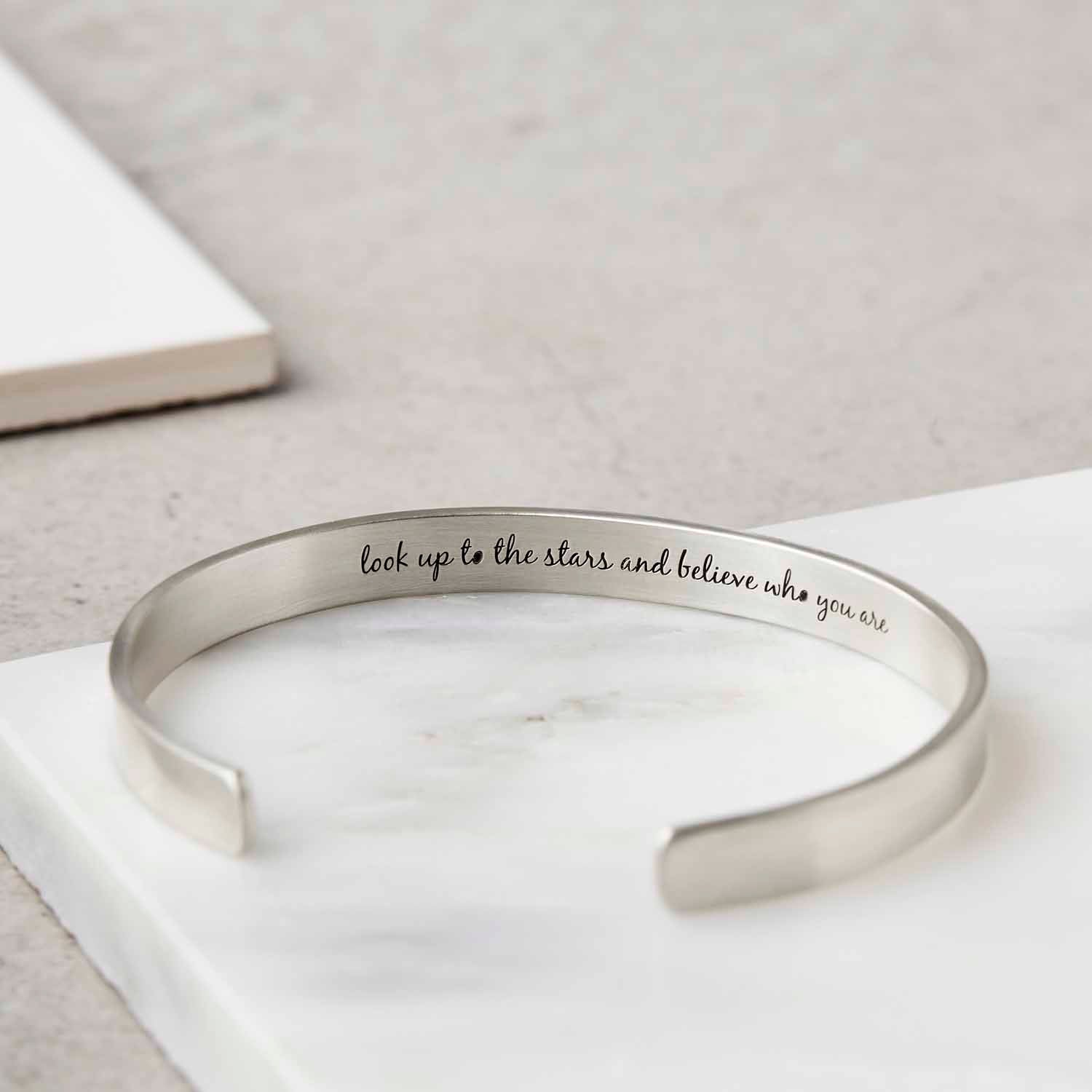 Solid Silver Bangle with hidden message