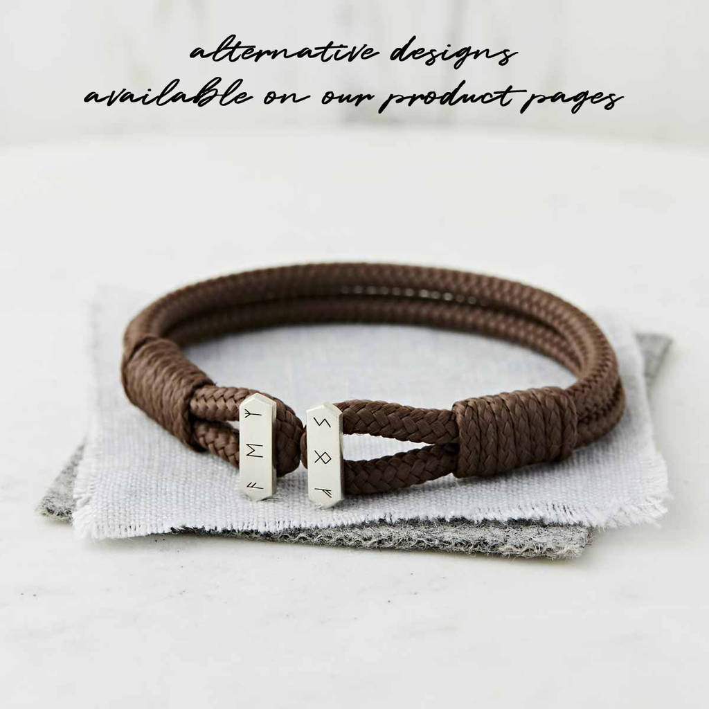 men's silver bracelet personalised with an ancient symbol