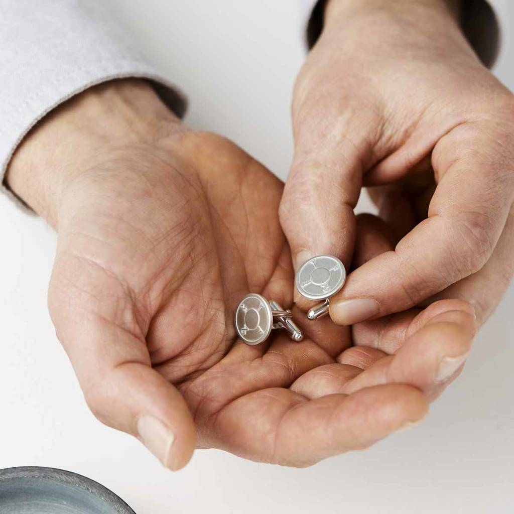 Silver Cufflinks Personalised and with an ancient symbol