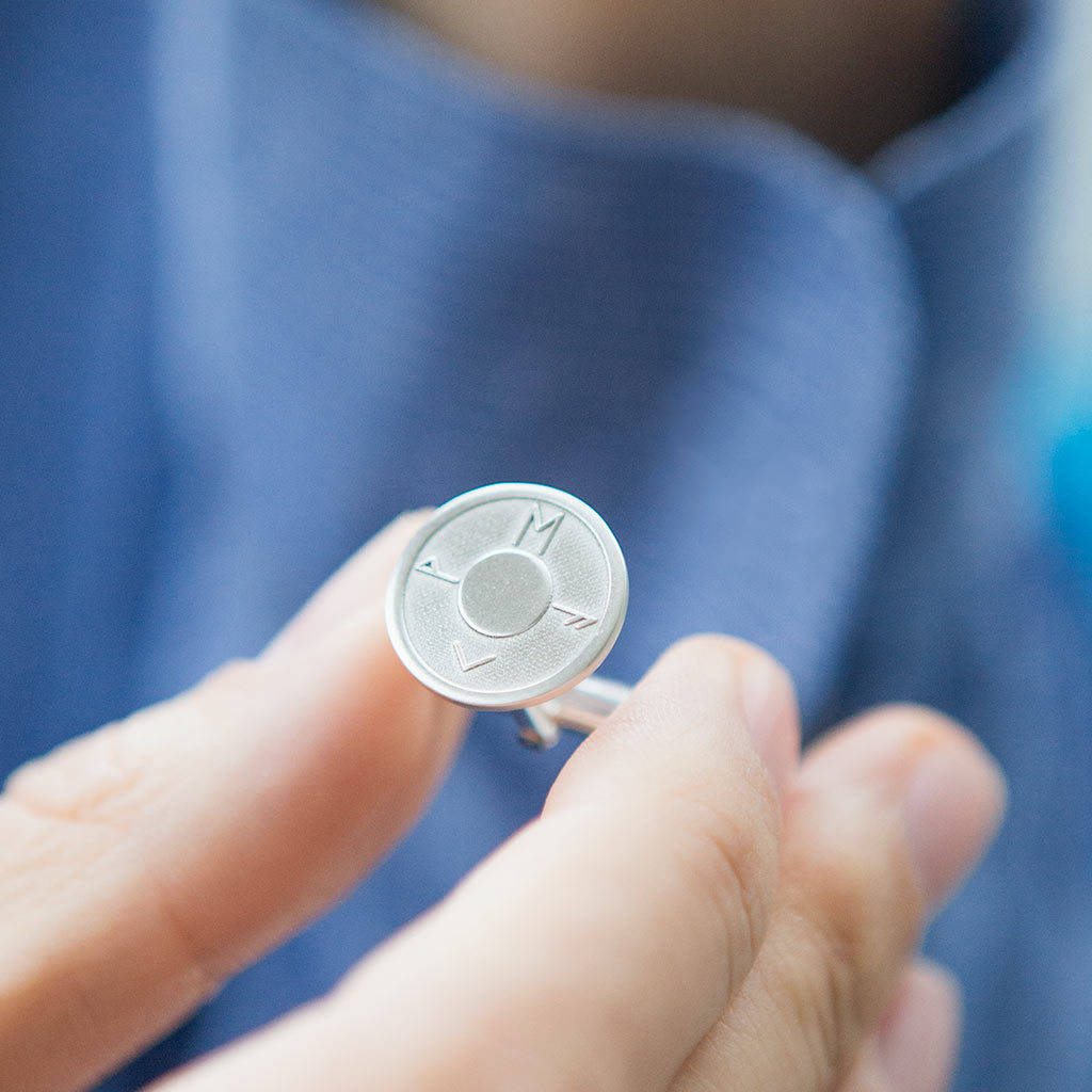 Silver Cufflinks Personalised and with an ancient symbol