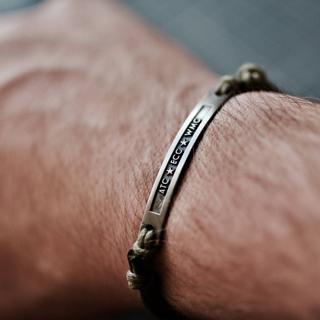 Personalised Sterling Silver with Hidden Date Bracelet worn on a wrist