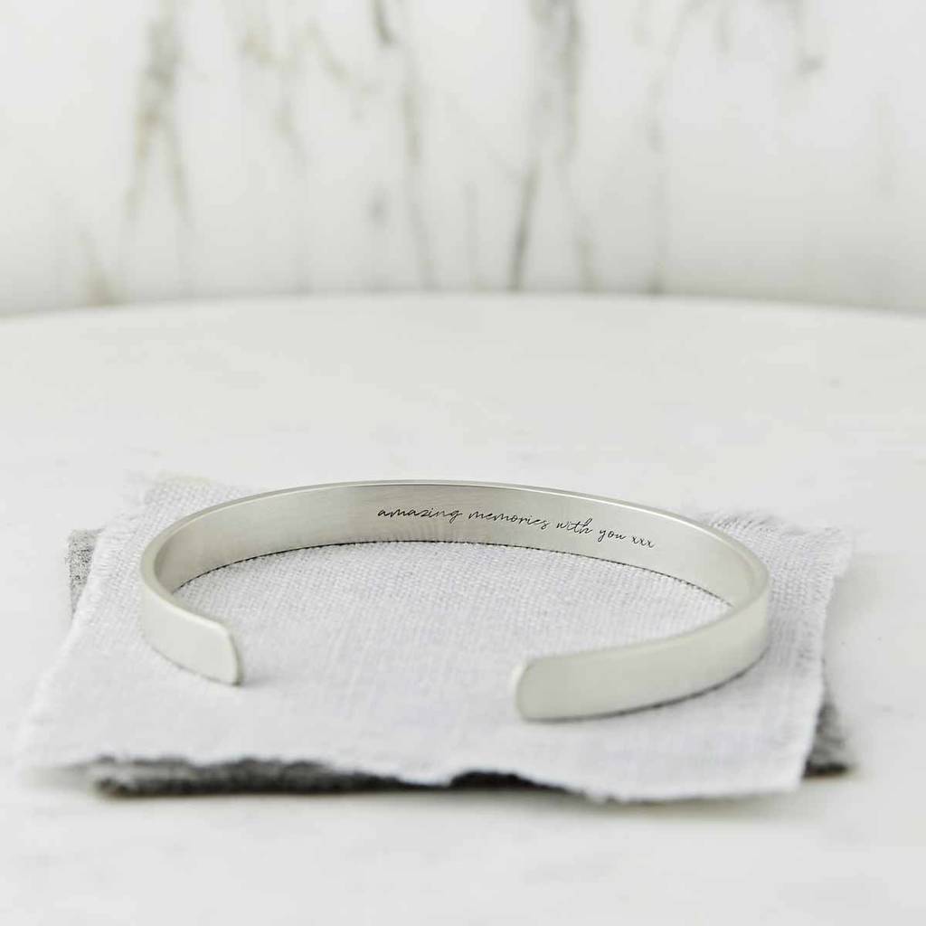 Personalised silver coded coordinate bangle 