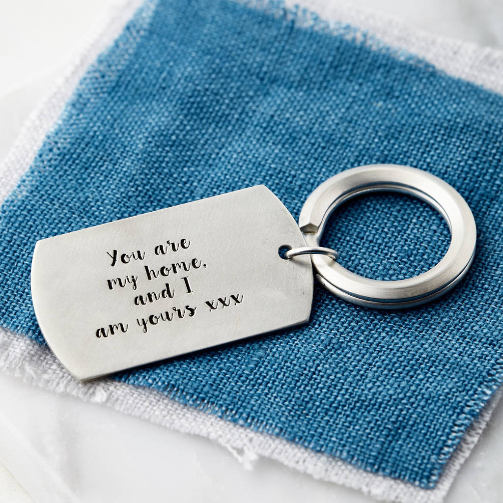 Personalised sterling silver keyring