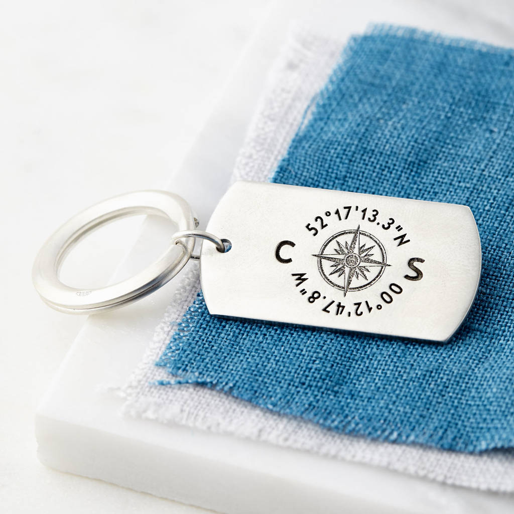 Personalised sterling silver keyring