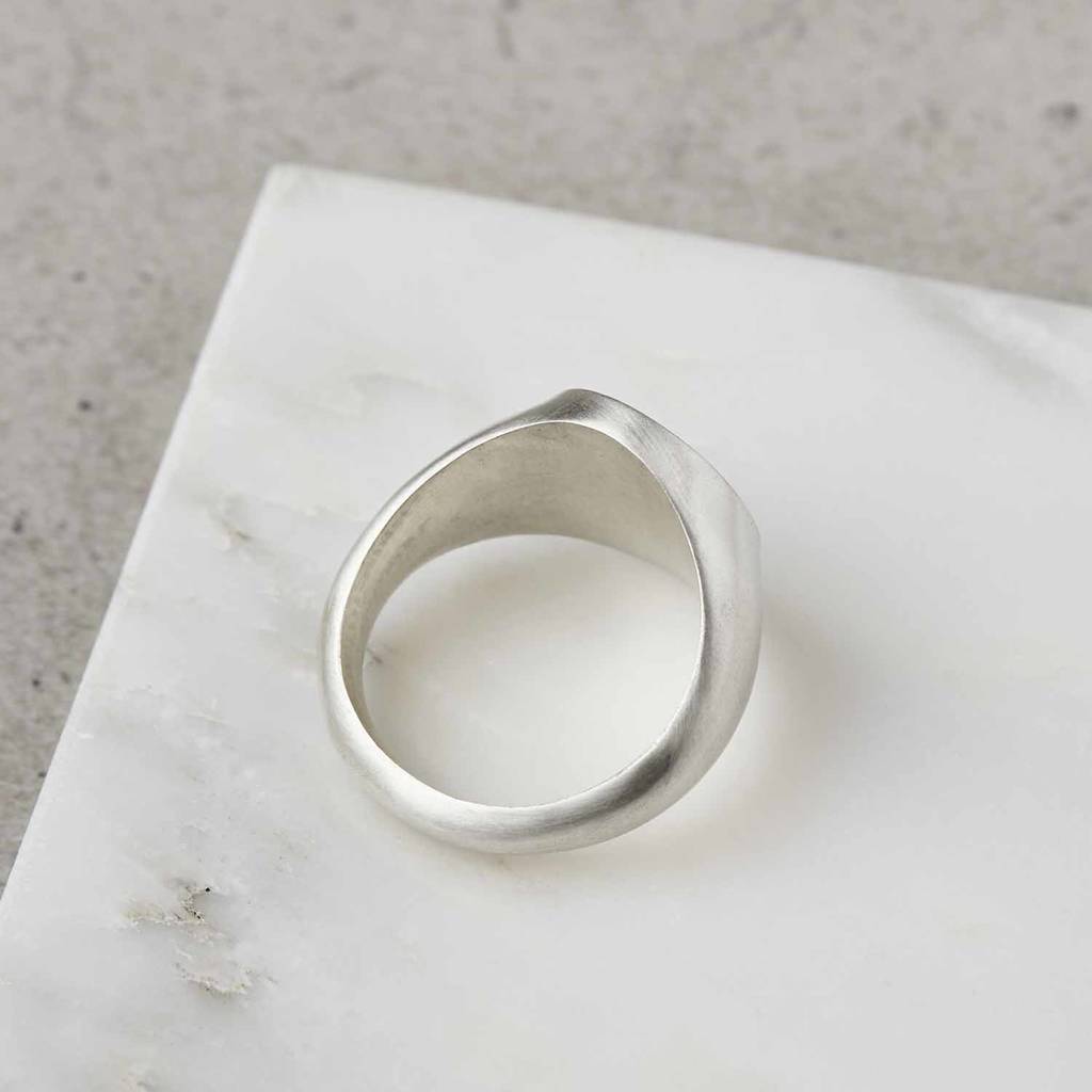 Personalised sterling silver initial signet ring 