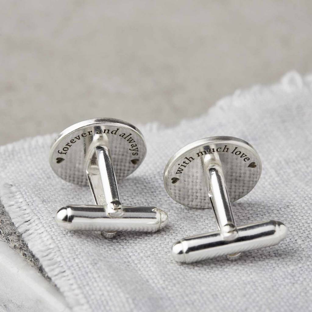 Personalised sterling silver single initial cufflinks