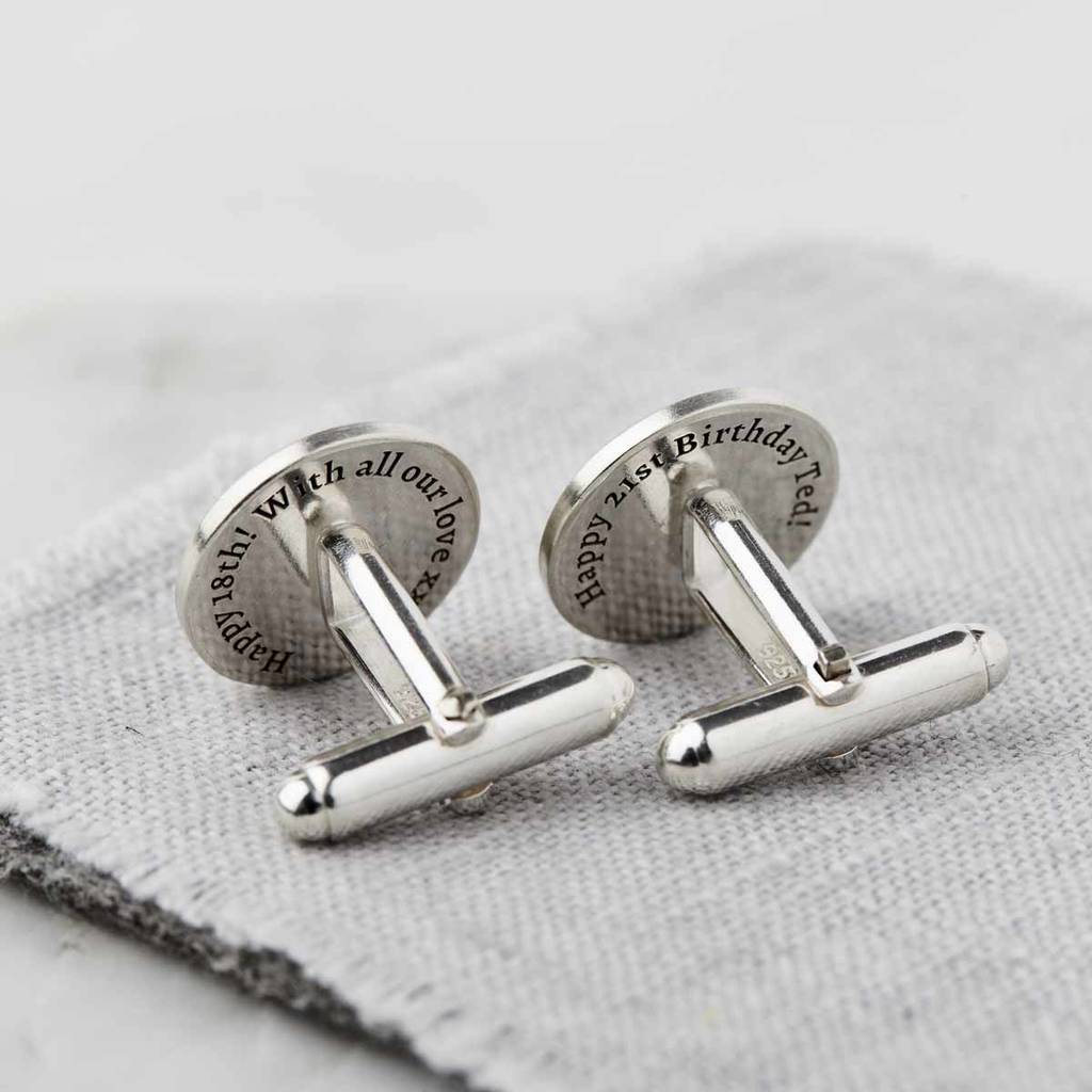 Sterling silver zodiac birthday cufflinks 