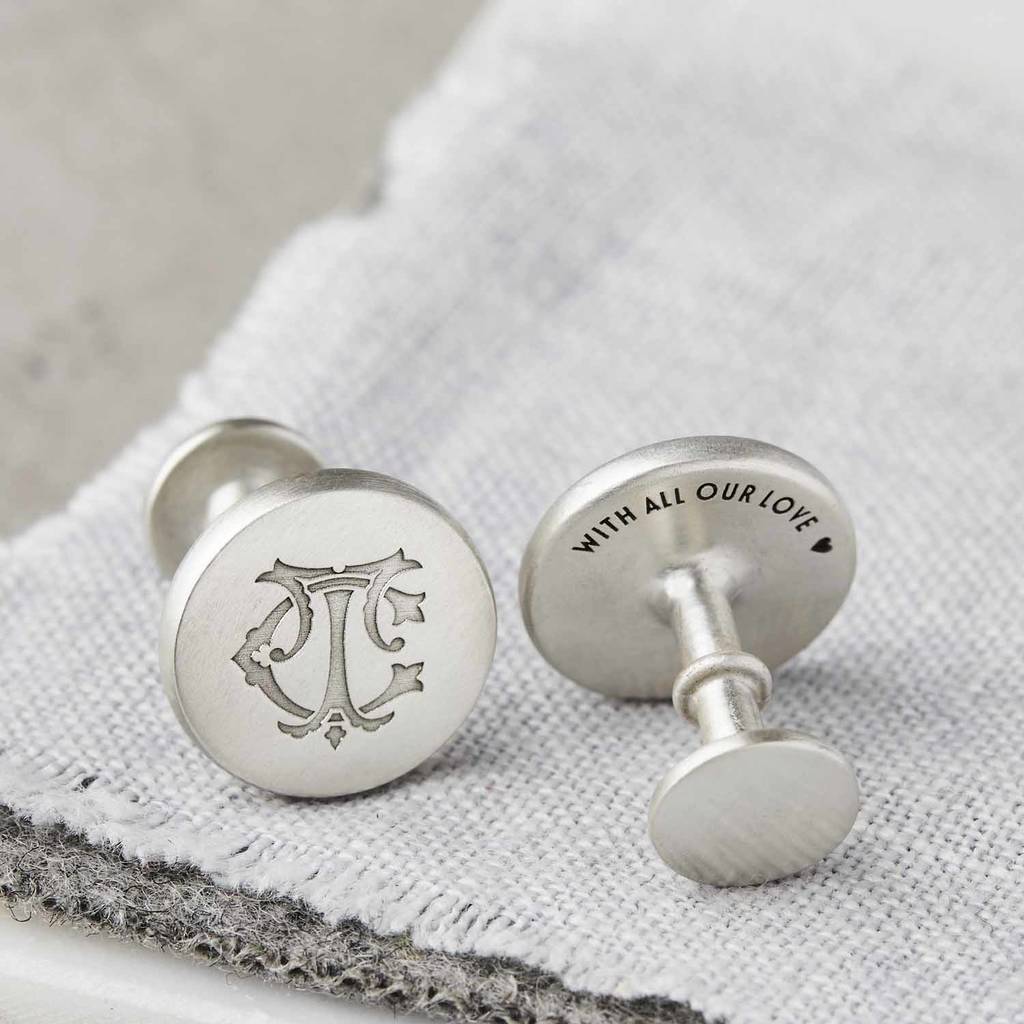 Silver personalised entwined monogram cufflinks