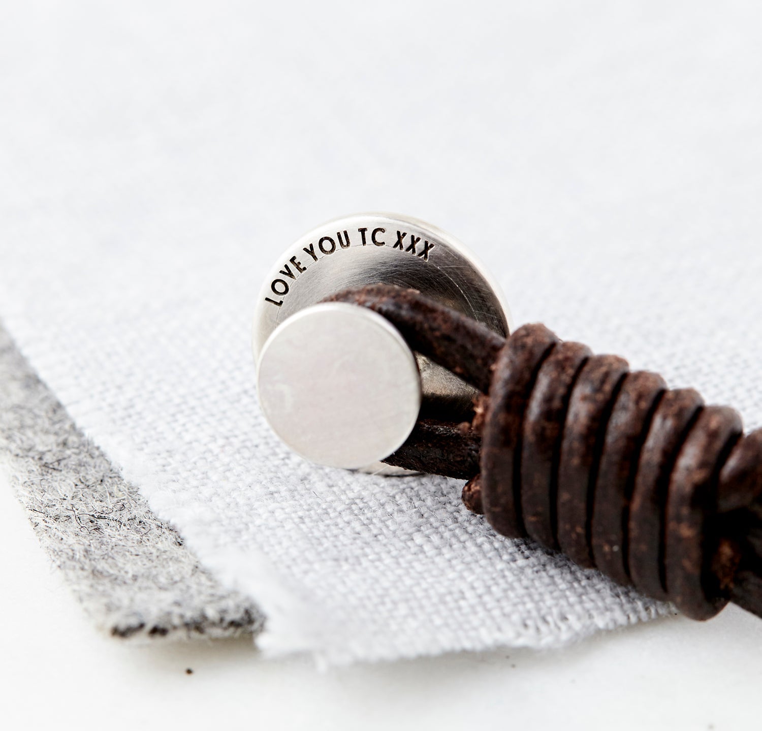 Silver and Leather Stud Bracelet