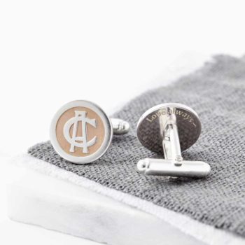 Rose Gold And Silver Entwined Monogram Cufflinks