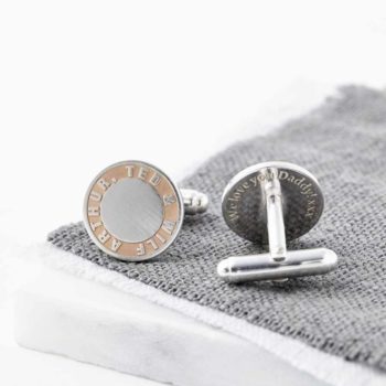 Personalised Rose Gold and Silver Names Cufflinks