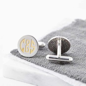 Personalised 24ct Gold And Silver Art Deco Initials Cufflinks