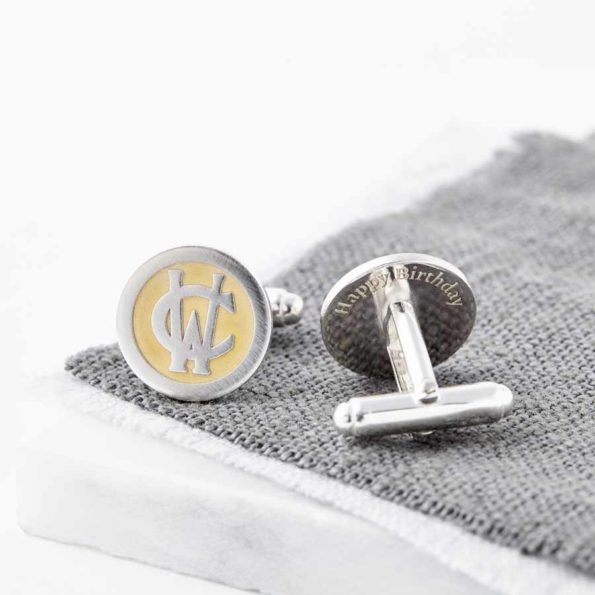 Personalised 24ct Gold And Silver Entwined Monogram Cufflinks