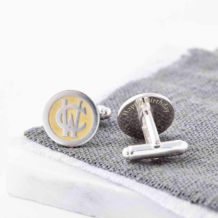 Personalised 24ct Gold And Silver Entwined Monogram Cufflinks | Sally Clay