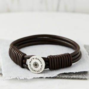 Silver and Leather Coordinate Bracelet