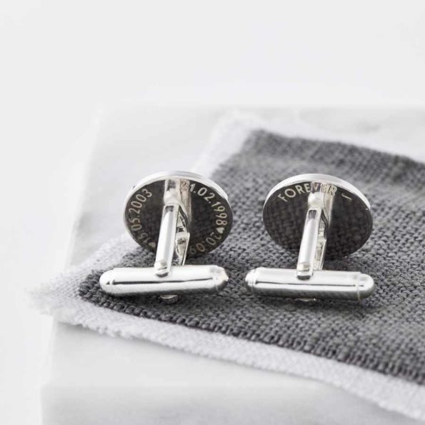 Solid Silver Cufflink with a Deco Design