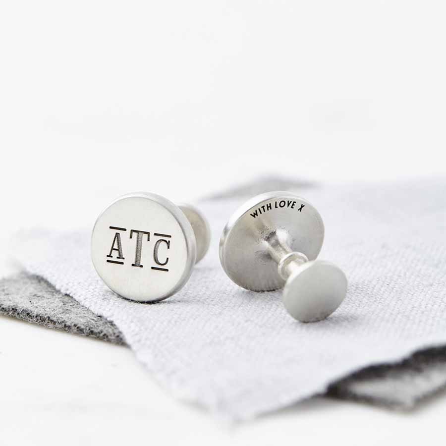 Personalilsed Sterling Silver Monogram Cufflinks | Sally Clay