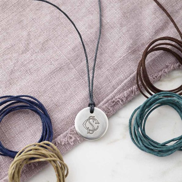 Personalised Entwined Monogram Hidden Message Necklace Colours