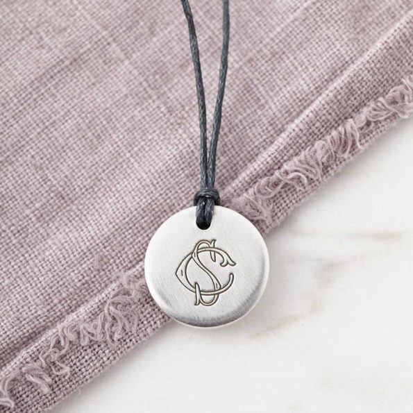 Personalised Entwined Monogram Hidden Message Necklace Front