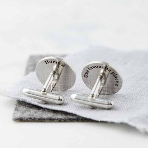 Personalised Entwined Monogram Secret Message Solid Silver Cufflinks