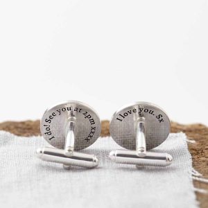 Personalised Silver Coordinate And Initials Cufflinks Initials