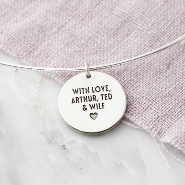 Personalised Silver Heart Message Necklace Secret Message