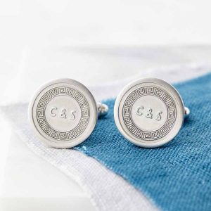 Personalised Silver Secret Message Initial Cufflinks