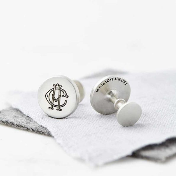 Personalised Solid Silver Entwined Monogram Cufflinks