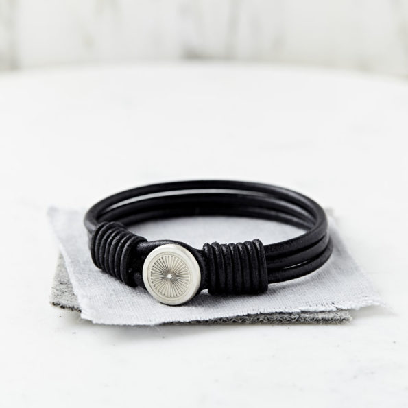 Personalised Secret Message Silver And Leather Bracelet
