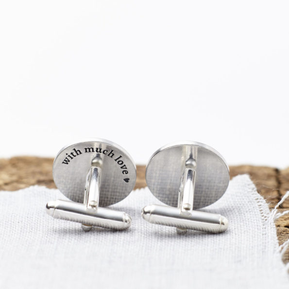 Personalised Sterling Silver And Lapis Cufflinks