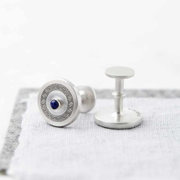 Personalised Sterling Silver And Lapis Lazuli Cufflinks