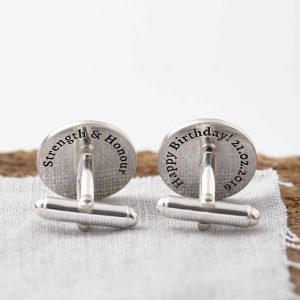 Personalised Sterling Silver Hidden Message Cufflinks