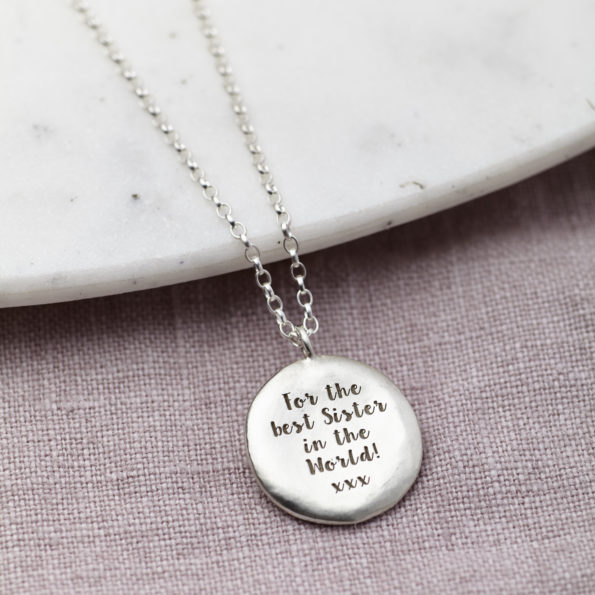 Personalised Sterling Silver Sister Necklace  scaled
