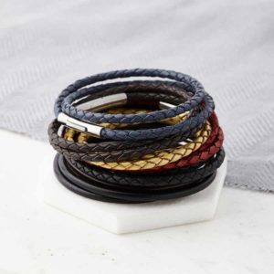 Selection of Leather and Silver bracelets