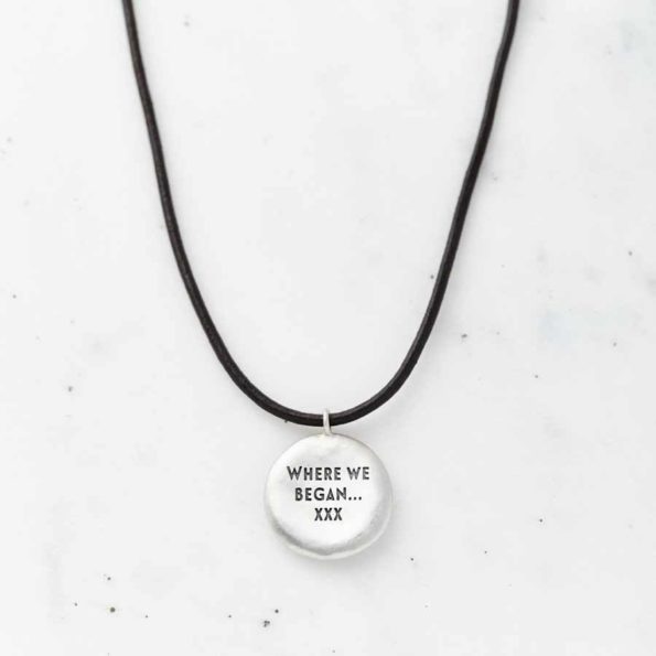 Silver And Leather Coordinates Necklace Back