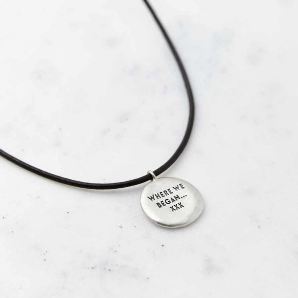Silver And Leather Coordinates Necklace Back