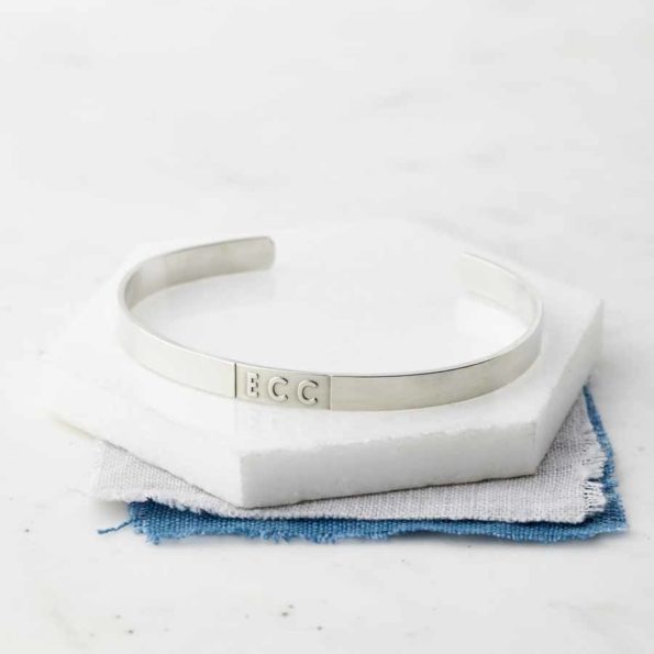 Sterling Silver Initials Bangle