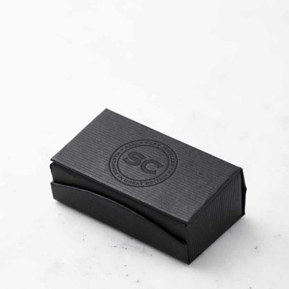 Black Gift Box for Sally Clay Jewellery's Silver Cufflinks