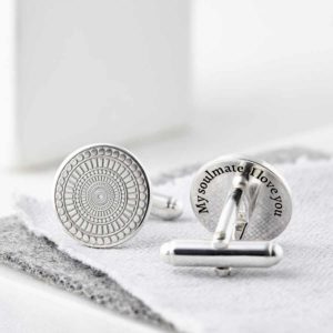 Personalised Engraved Round Sterling Silver Cufflinks