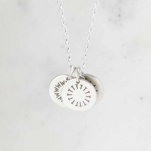 Silver Necklace with Family Initials