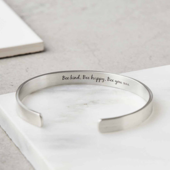 Solid Silver Bangle with hidden message