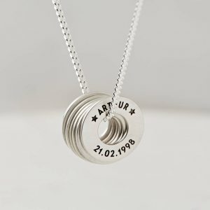 Personalised sterling silver Necklace with Story Charms