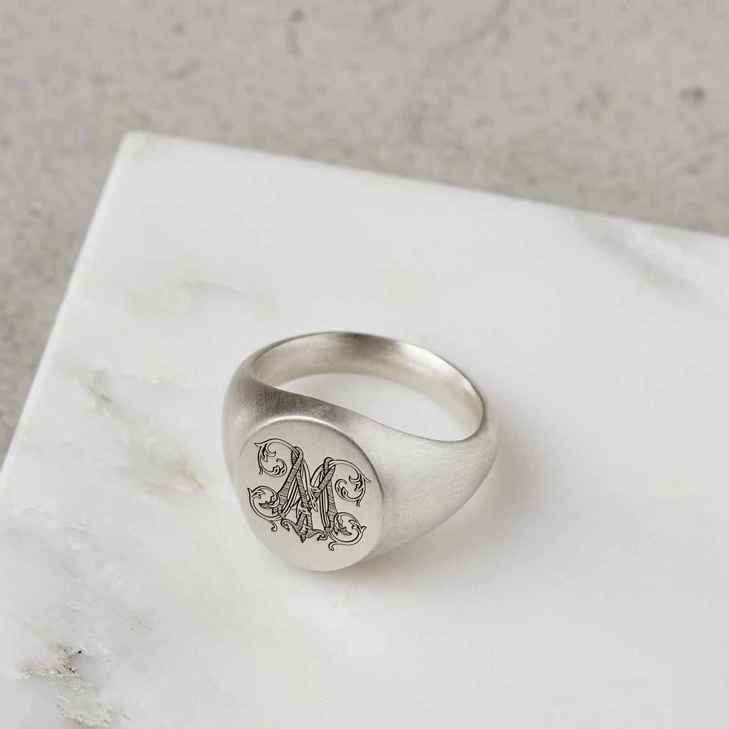 Buy Initials Ring, Initial Signet Ring, Gold Monogram Initials Signet Ring,  2 Letter Initial Ring, Couple Initial Rings, Custom Monogram Rings Online  in India - Etsy