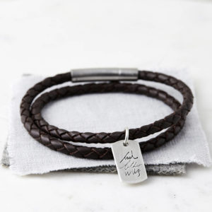Solid Silver and Braided Leather Bracelet