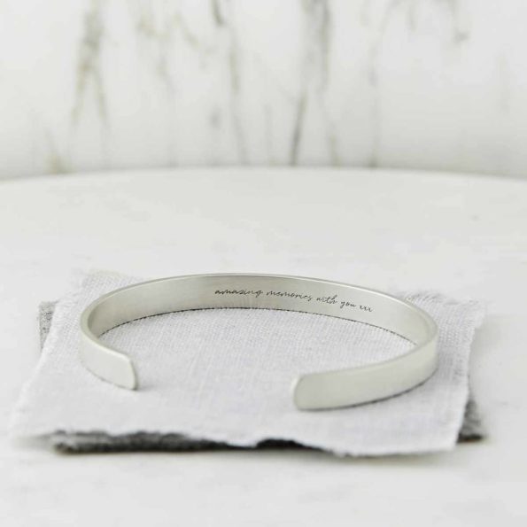 Personalised silver coded coordinate bangle