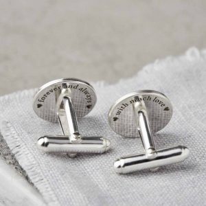 Silver personalised Engraved Initials cufflinks