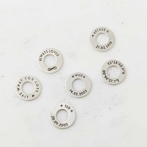 6 Personalised sterling silver story charms