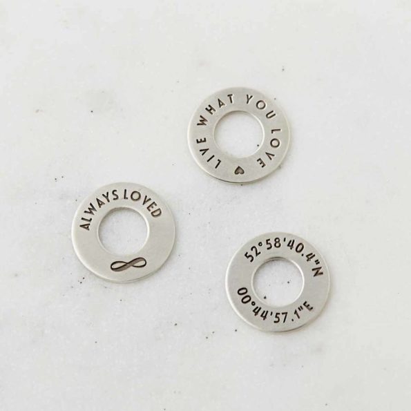 3 Personalised sterling silver story charms