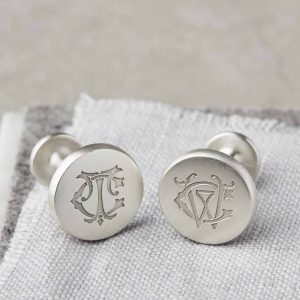 Silver personalised entwined monogram cufflinks