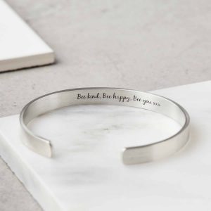 Stars Bangle. The  back engraved with " Bee kind Bee Happy Bee You"